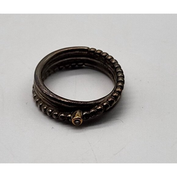 Pandora ALE Rising Star Sterling Silver 925 Diamond 14K Crossover Ring Sz 6.25 - Picture 2 of 10